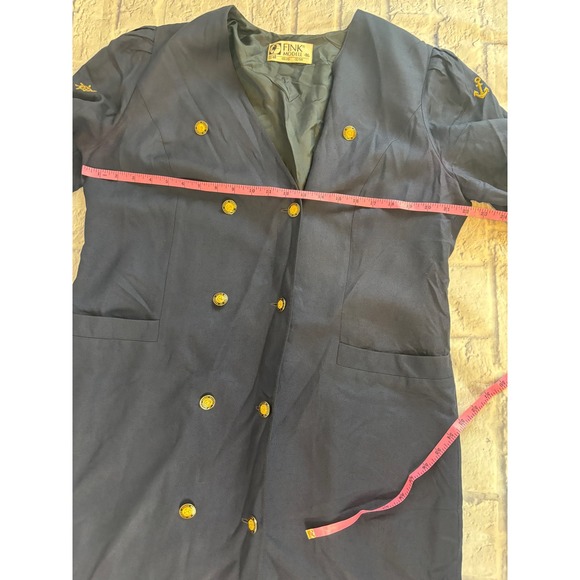 Vintage Fink Modell Sailor Blue Dress with Navigate of Pacific Ocean Buttons XL - Picture 9 of 14